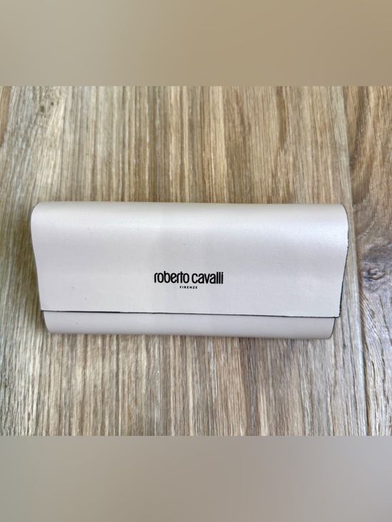 Roberto Cavalli Beige Leather Sunglasses Case Firenze Logo main image 5
